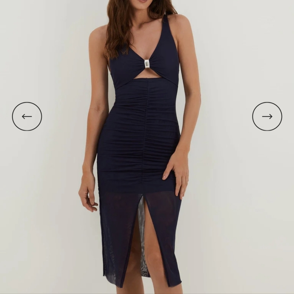 VIX PAULA HERMANNY AMANDA MIDI DRESS BLUE M NEW